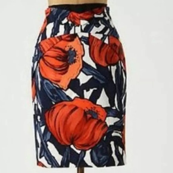 DONATED💥Anthropologie, Moulinette Seours “Foldover Poppy Fantastic Fields” Skirt - Picture 4 of 12